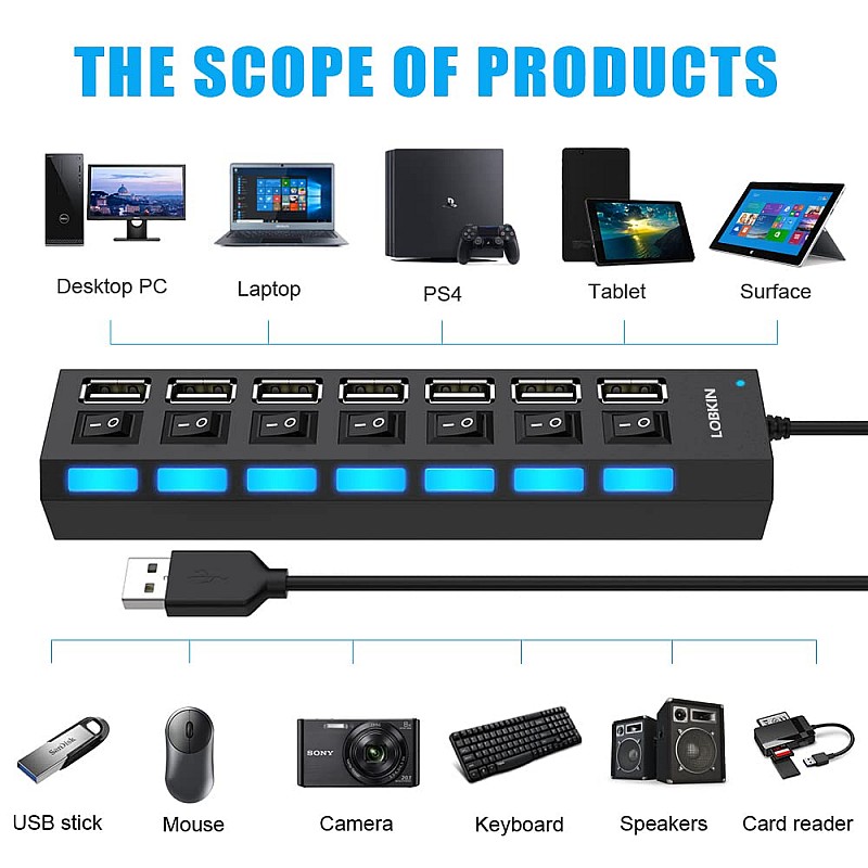 USB Hub със 7 порта