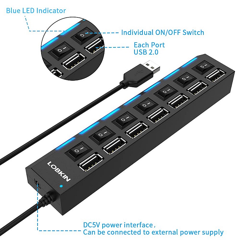 USB Hub със 7 порта