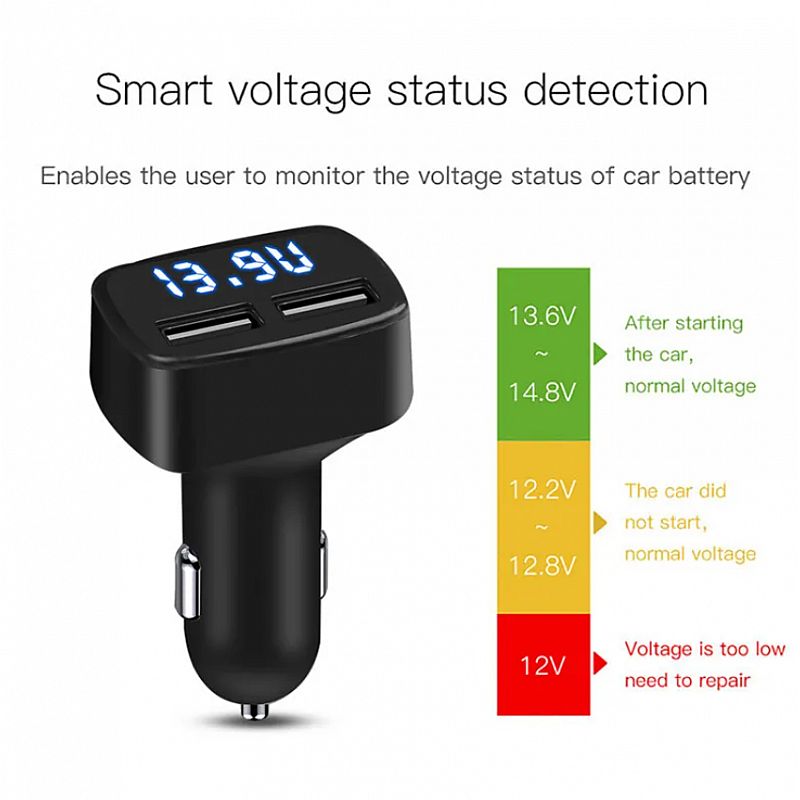 Зарядно за автомобил 4 в 1, 12-24V