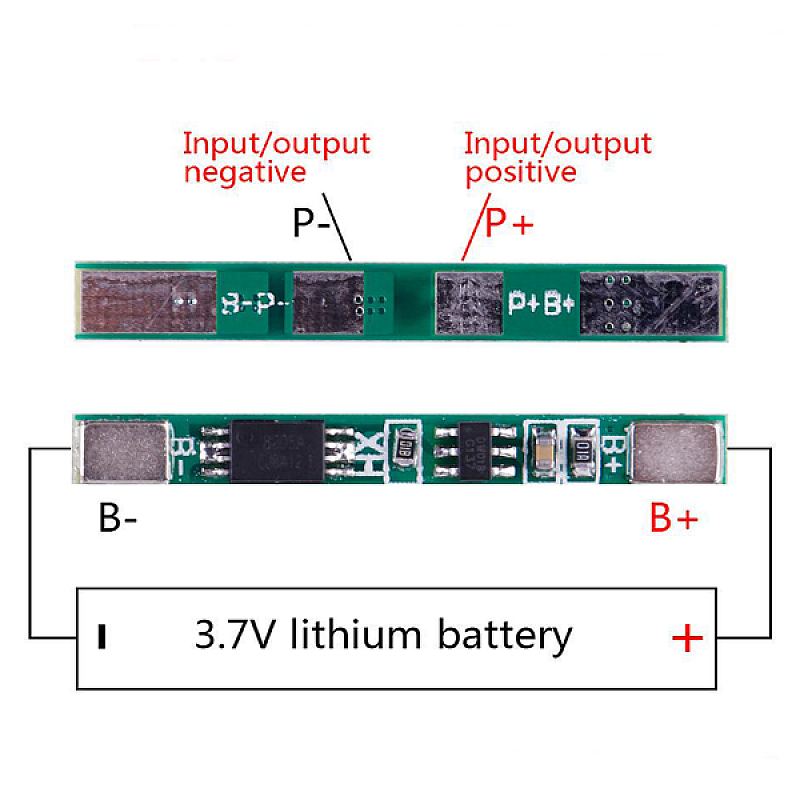 BMS защитна платка за литиево-йонни батерии 1S 3.7V 3A