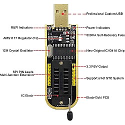 USB програматор CH341A за чипове серия 24/25 EPROM BIOS