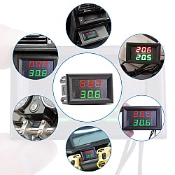 Дигитален термометър с две сонди с ухо M4, DC12V
