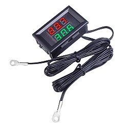 Дигитален термометър с две сонди с ухо M4, DC12V