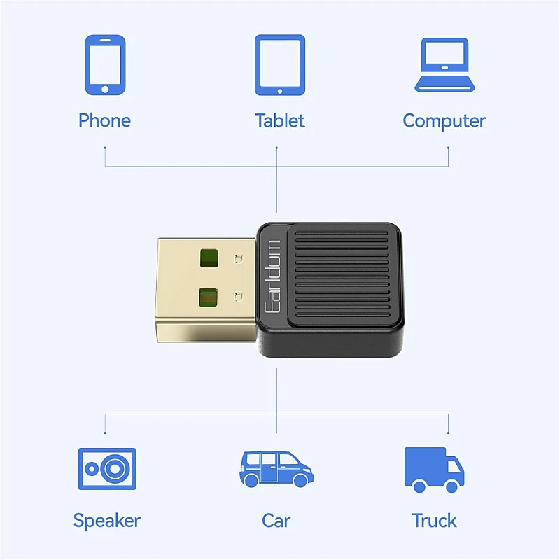 Блутут за кола Earldom без AUX кабел, Bluetooth 5.2